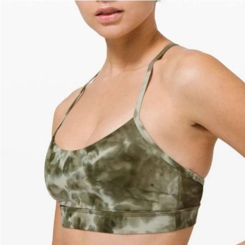 Lululemon Green Tie-Dye Flow Y Bra